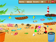 play Pinky Marina Beach Cleaning Game
