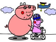 Coloring Peppa Pig Bike Ride