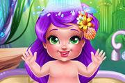 Mermaid Baby Bath Girl