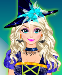 Elsa As Halloween Witch Dress Up Game