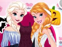 play Anna And Elsa Halloween Night