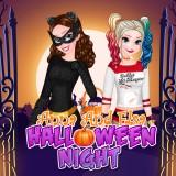 play Anna And Elsa Halloween Night