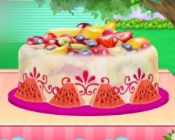 Fruity Ice Cream Cake Cooking