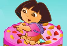 play Dora Birthday Cake Decor