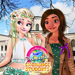 play Elsa And Moana Exchange Students