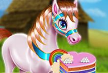 play Pony Cooking Rainbow Cake