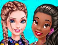 play Elsa And Tiana Workout Buddies