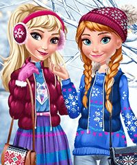 Elsa And Anna Winter Trends Dress Up
