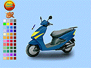 play Green Motorcycle Coloring