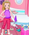 Little Girl Bathroom Cleaning
