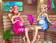 play Cute Mommies Pregnant Sauna