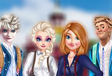play Frozen Family Go To College