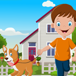 play Cute Boy With Perky Dog Rescue