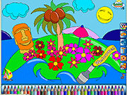 play Tropical Island Paradise Coloring
