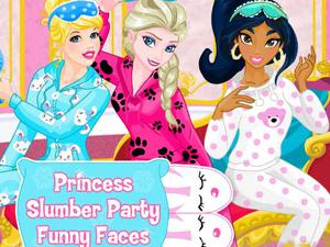 play Princess Slumber Party Funny Faces