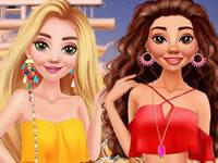 play Rapunzel And Moana Summer Vacation