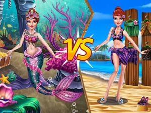 play Princess Vs Mermaid Outfit