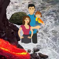 Rescue A Family From Volcano