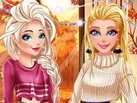 play Barbie And Elsa Autumn Patterns