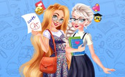 play Elsa And Rapunzel Back To School