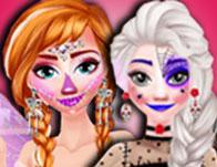 play Frozen Sisters Halloween Party