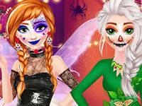 play Frozen Sisters Halloween Party