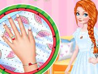 Princesses Love Watermelon Manicure