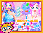 Barbie And Elsa In Candyland