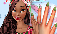 Princesses Love Watermelon Manicure