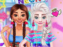 play Princesses Neon Dresses