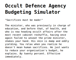 play Occult Defence Agency Budgeting Simulator