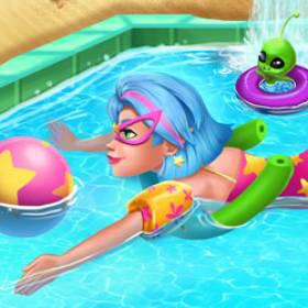 play Galaxy Girl Swimming Pool - Free Game At Playpink.Com