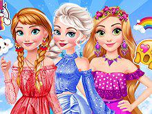 play Princesses Rainbow Dressup