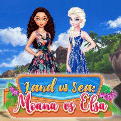 play Land Vs Sea: Moana Vs Elsa