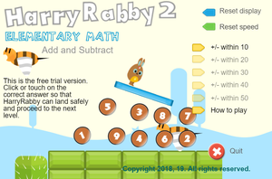 play Harryrabby Elementary Math - Add And Subtract Three Numbers Free Edition