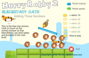 play Harryrabby Elementary Math - Adding Three Numbers Free Edition