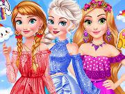 Princesses Rainbow Dressup