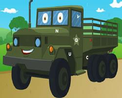 play Army Trucks Hidden Letters