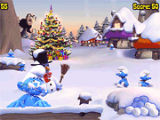 play The Smurfs Snowball Fight