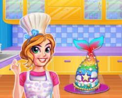 play Rainbow Mermaid Cake