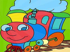 Cute Train Online Coloring