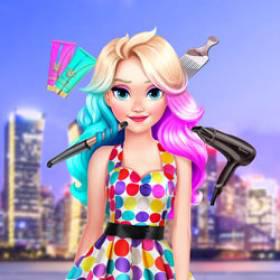 play Eliza'S Neon Hairstyle - Free Game At Playpink.Com