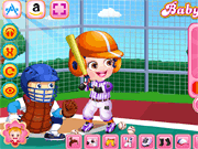 play Baby Hazel Baseball Player Dressup