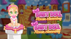 play Baby Doll House Cleaning