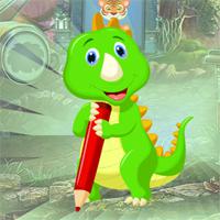 play Games4King Writing Green Dinosaur Escape