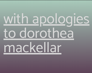 play With Apologies To Dorothea Mackellar