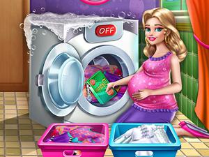 play Mommy Washing Clothes