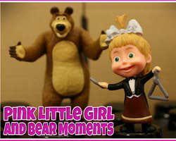 play Pink Little Girl And Bear Moments