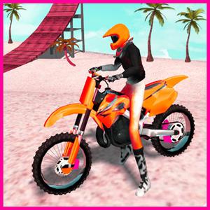 Motocross Beach Jumping Bike Stunt