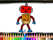 play Back To School Robot Coloring Book